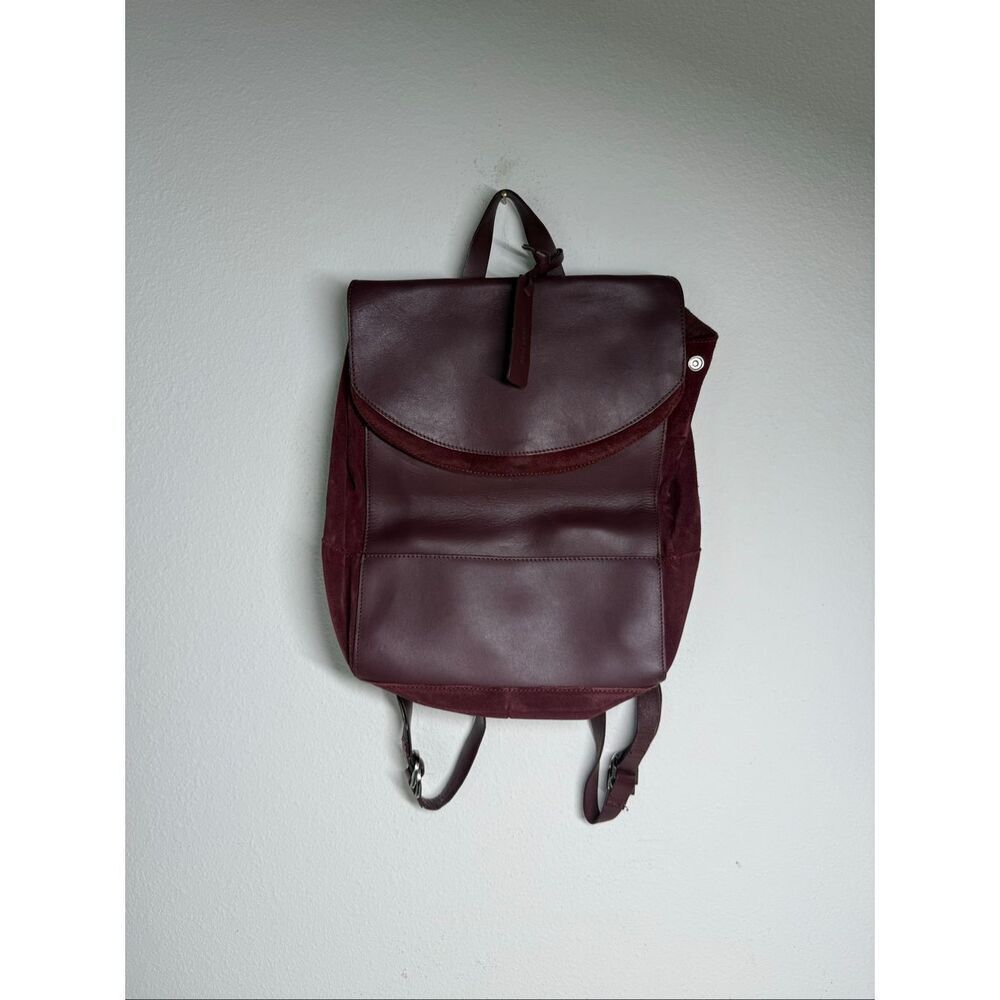 Kiomi Women’s Leather Suede Backpack Burgundy 11” X 10” See Description